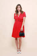 Robe Portefeuille Œillet Rouge