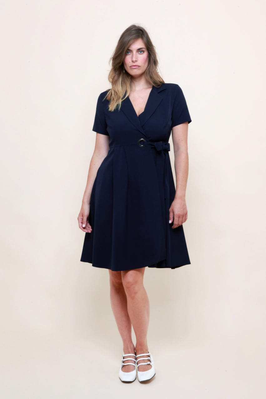 Robe Portefeuille Œillet Bleu Marine