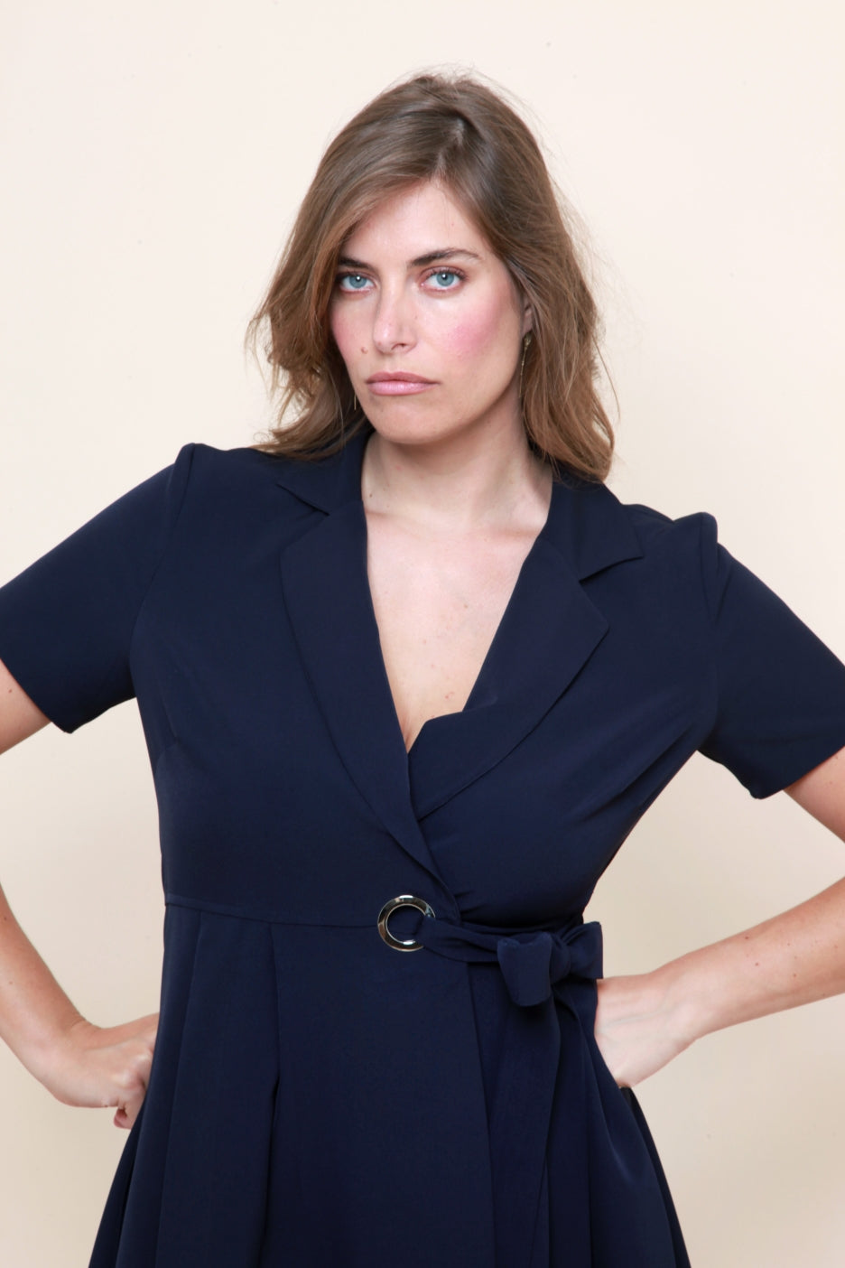 Robe Portefeuille Œillet Bleu Marine