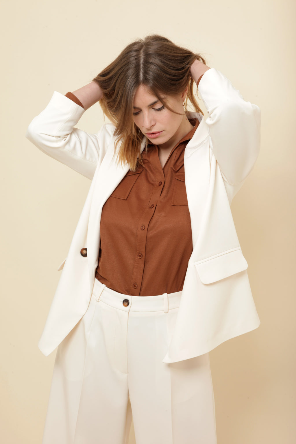 Blazer Écru – Coupe Oversize