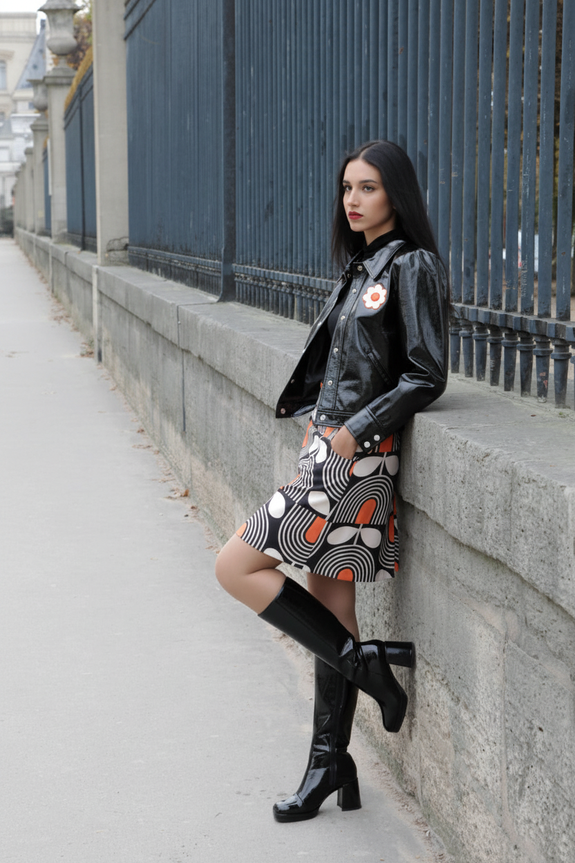 Blouson Hippocampe Noir - profil