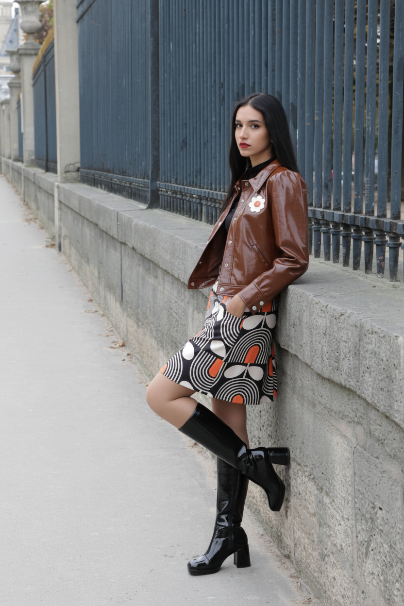 Blouson Hippocampe Marron chocolat - profil