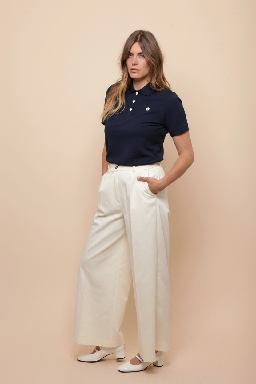 Polo Manches Courtes Marine - face