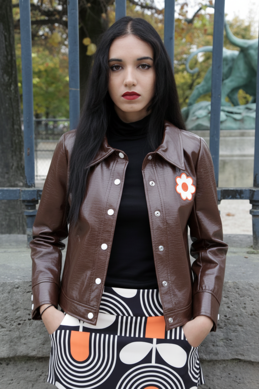 Blouson Hippocampe Marron chocolat - portrait