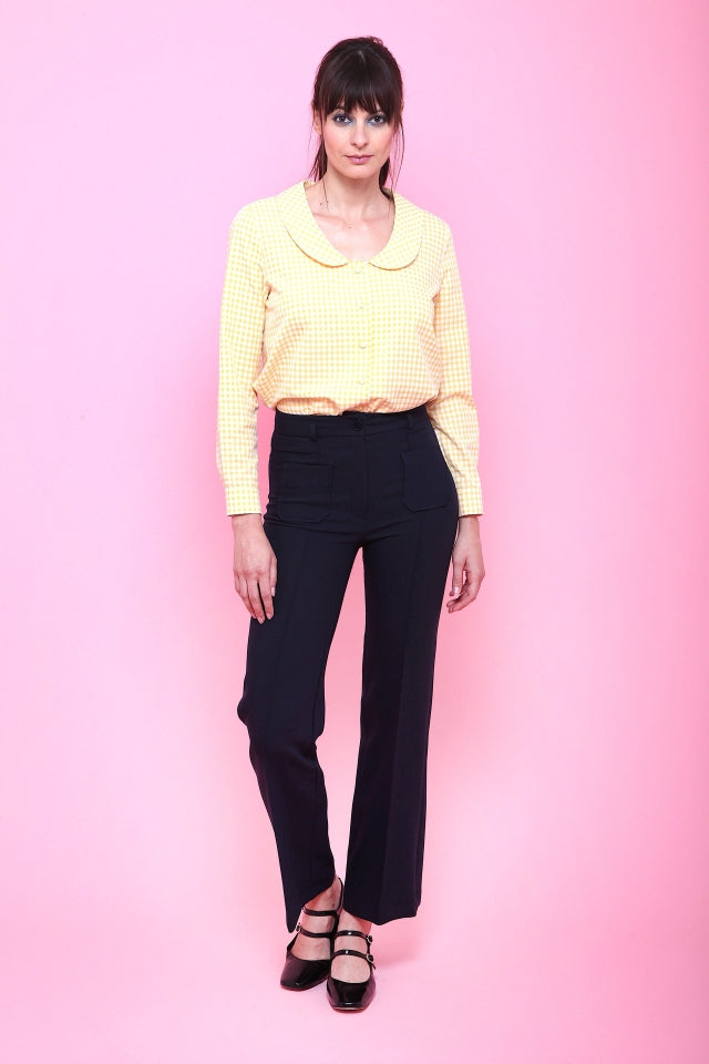 Pantalon Riders noir trois quarts style seventies femme – HAFTER MODE