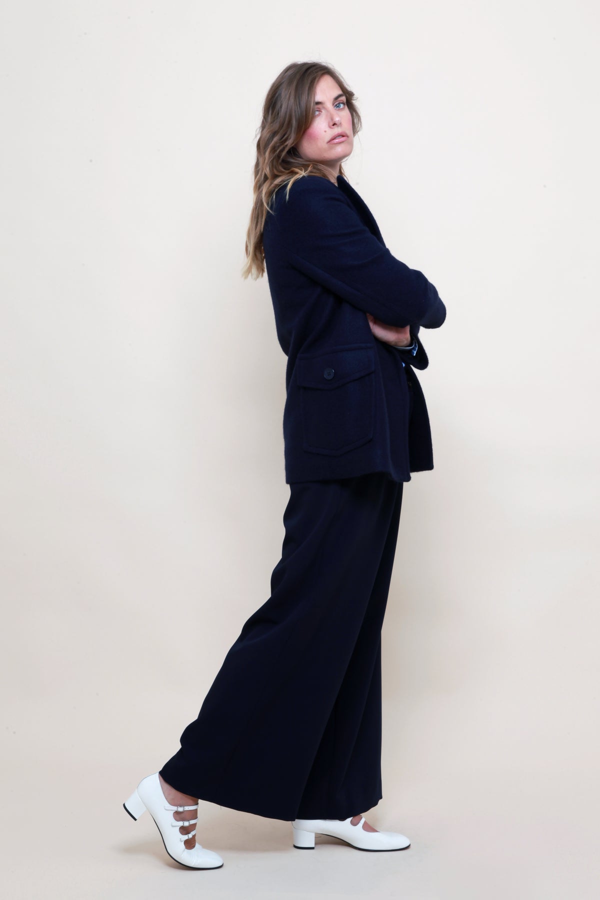 Blazer Bleu Marine – Coupe Oversize