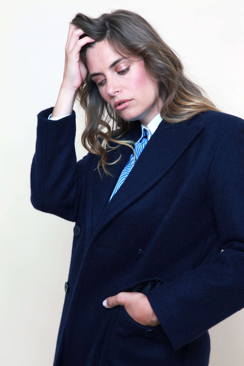 Blazer Bleu Marine – Coupe Oversize