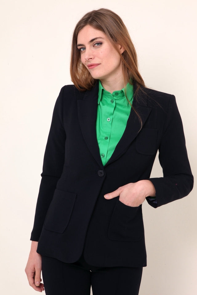 Blazer Riders noir détail revers et poches – HAFTER MODE