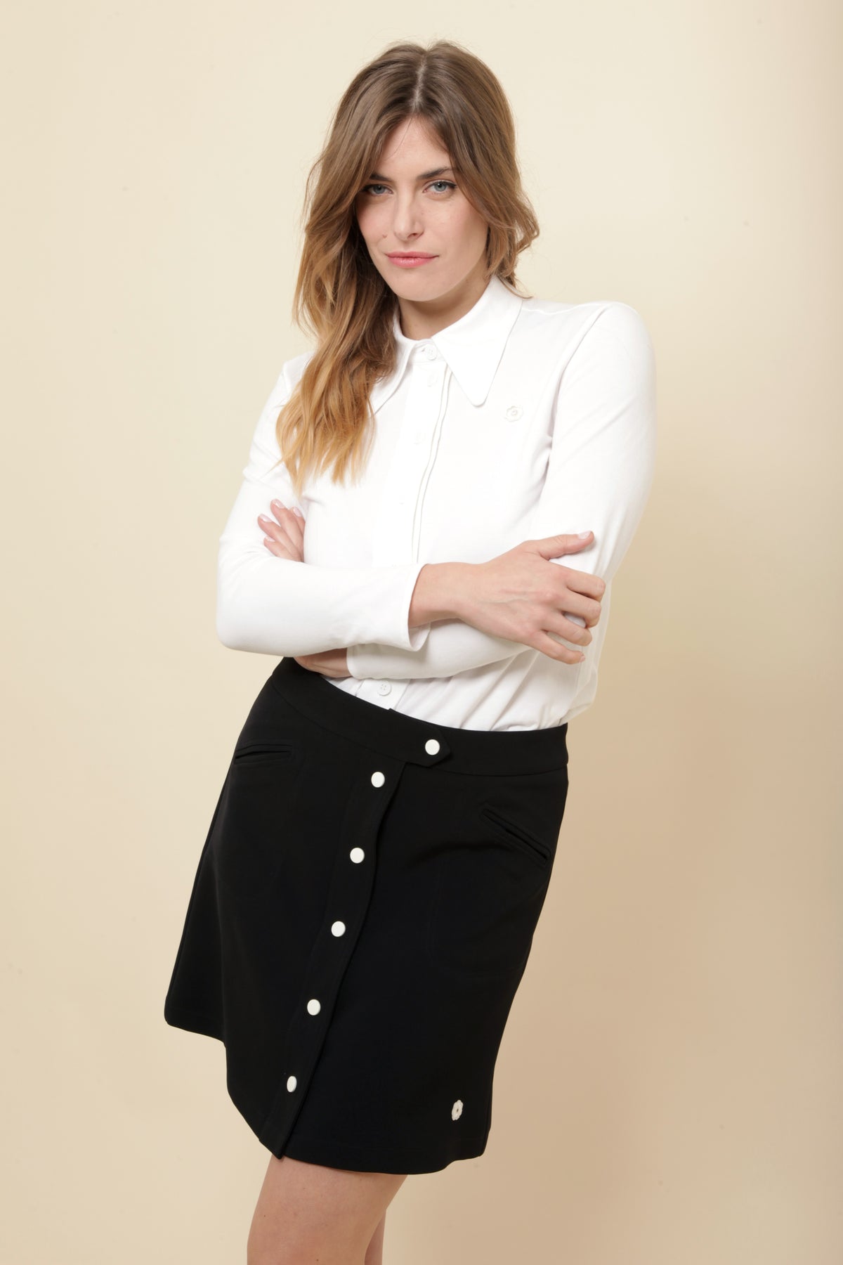 Chemise Polo Effet Maille – Blanc