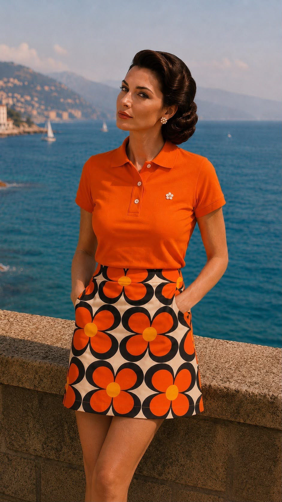 Polo manches courtes orange 100% coton de dos – HAFTER MOD