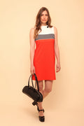 Robe trapèze color block rouge et blanc années 60 – HAFTER MODE